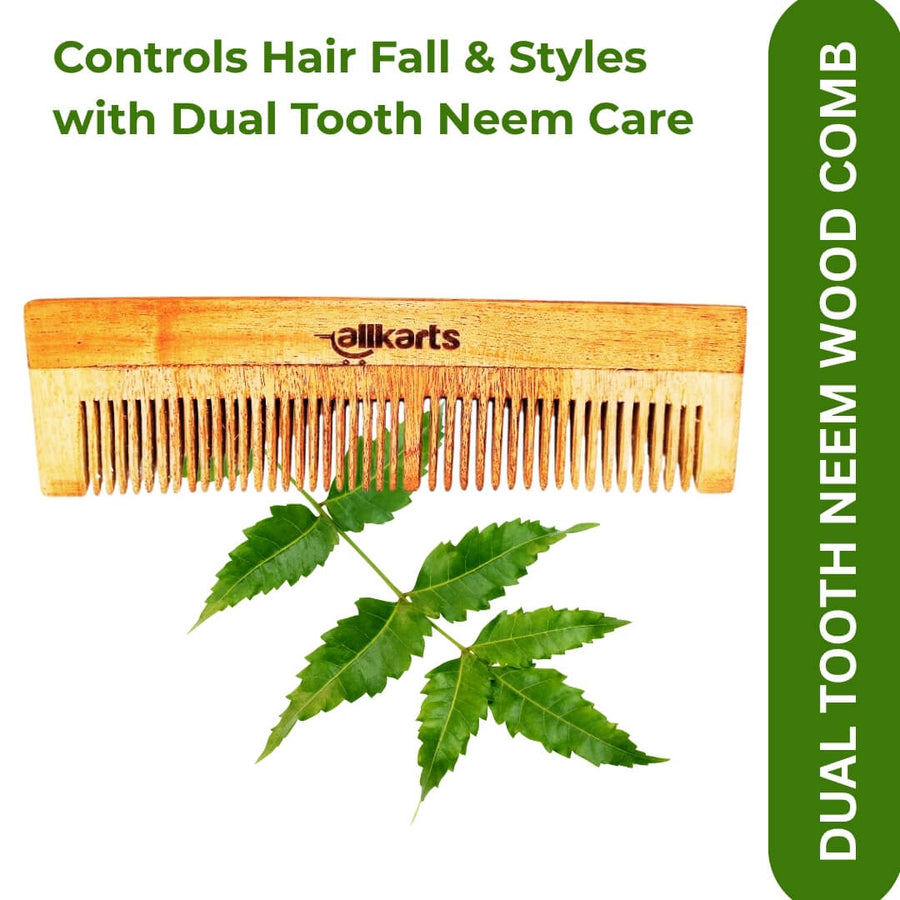 Dual Tooth Neem Wood Comb