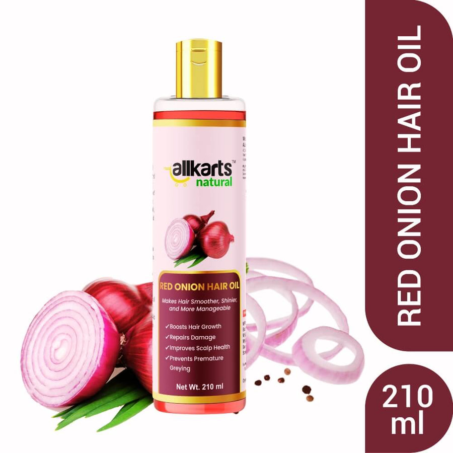 Red Onion Hair Fall Control Oil - Front View by Allkarts