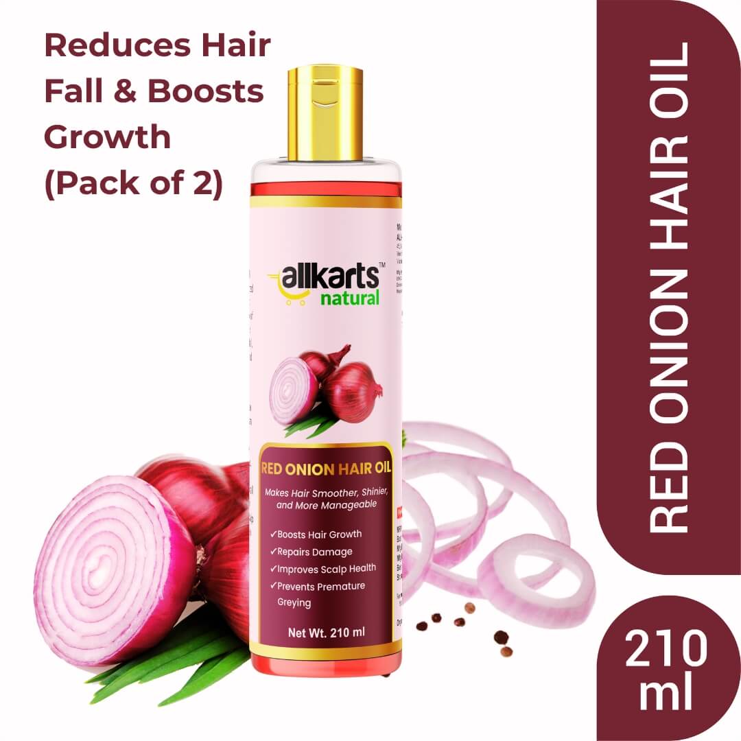 Red Onion Hair Fall Control Oil - Front View by Allkarts