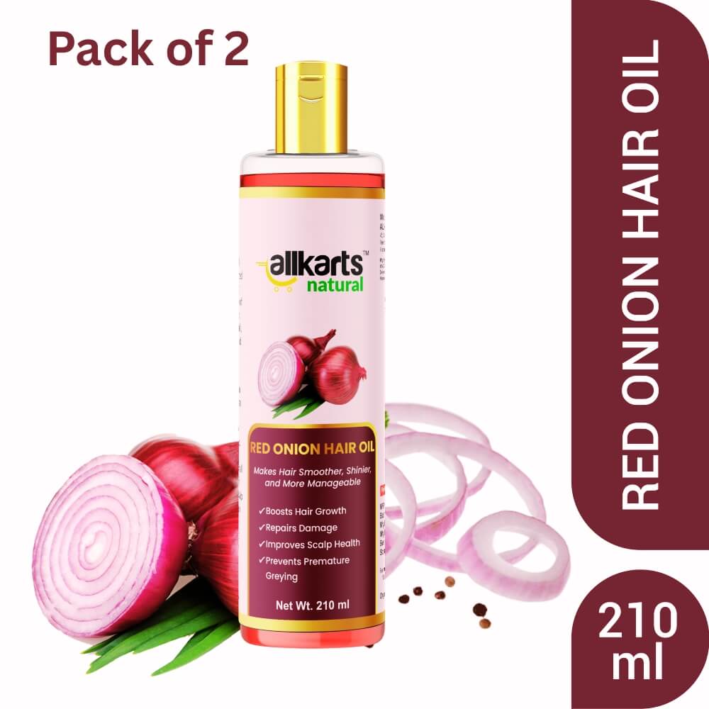 Red Onion Hair Fall Control Oil - Front View by Allkarts