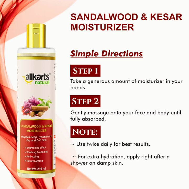 Sandalwood &amp; Kesar (Saffron) Moisturizer Usage