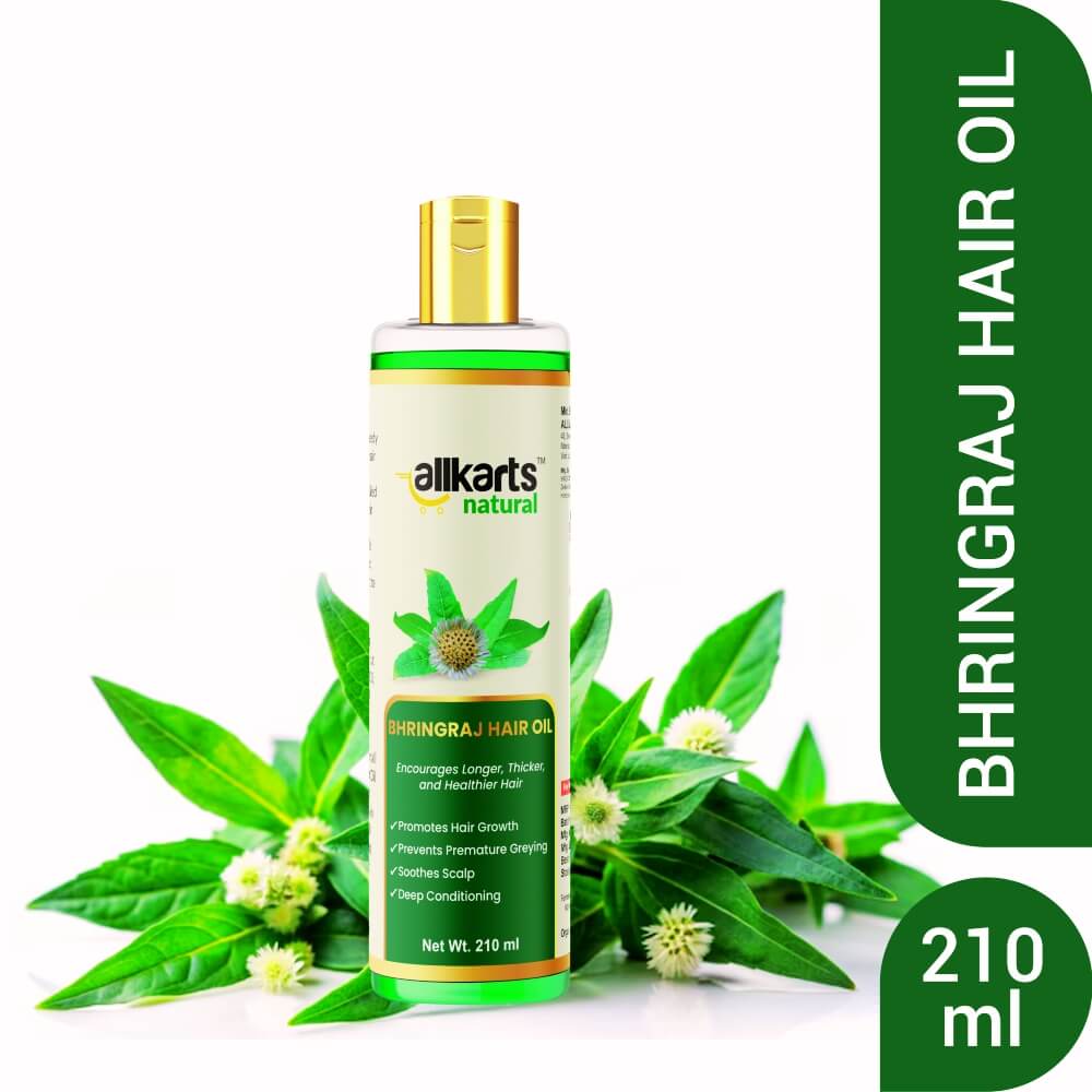 Front pack of Ayurvedic Hair Oil for Hair Growth – Bhringraj by Allkarts