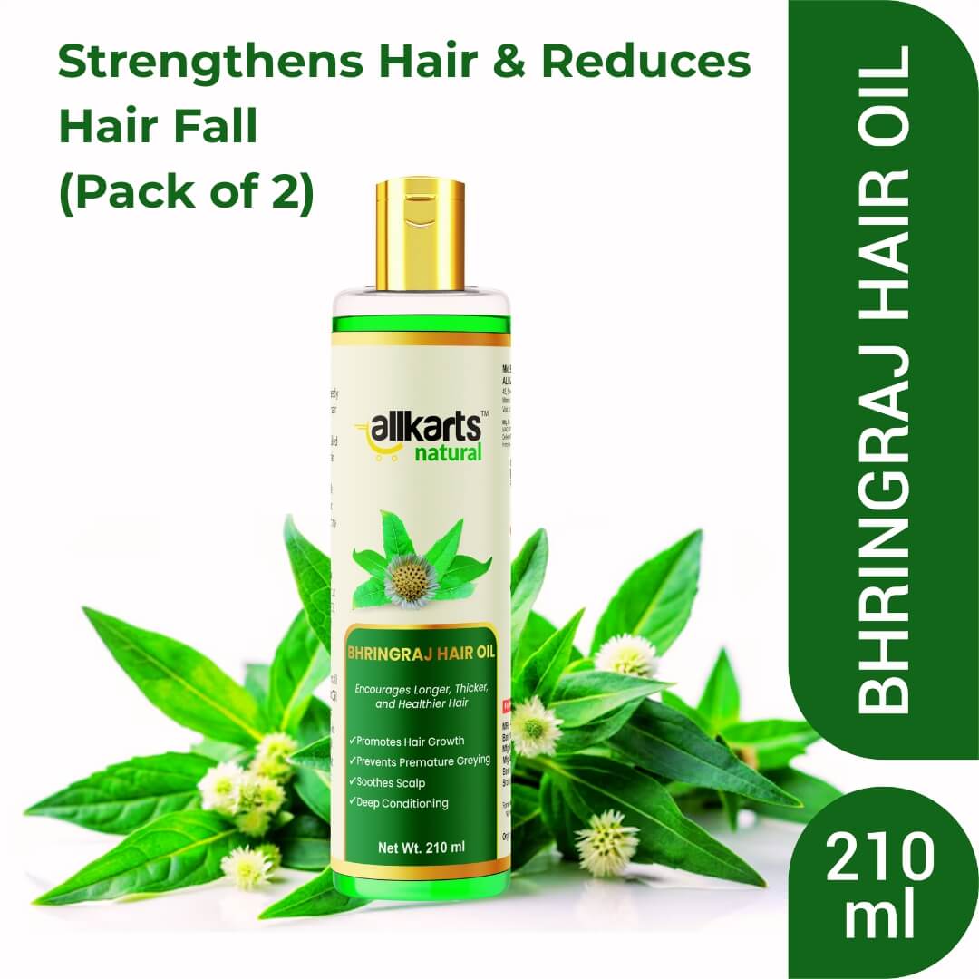 Bhringraj Hair Oil for Hair Regrowth – Front Pack by Allkarts