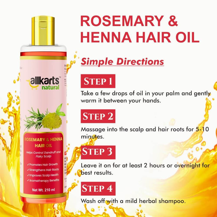 How to apply Rosemary & Henna Hair Oil for best results – Allkarts Natural